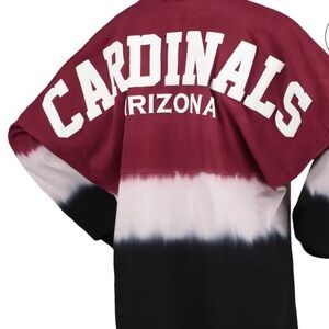 Arizona Cardinals 🏈 Fanatics Women's Ombre Long Sleeve T-Shirt - Cardinal/White